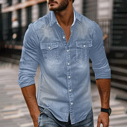 Howell Washed Denim Utility Shirt_3