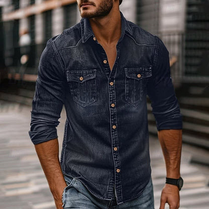 Howell Washed Denim Utility Shirt_4