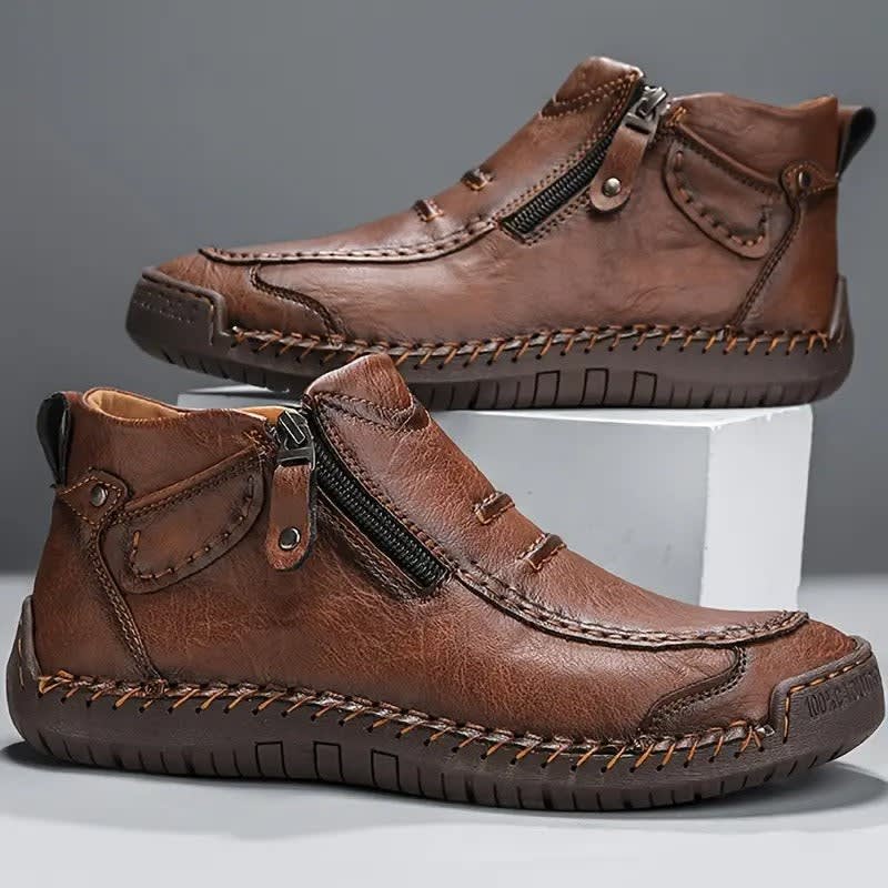 Sullivan Hand Stitched Side Zip Ankle Boots_1