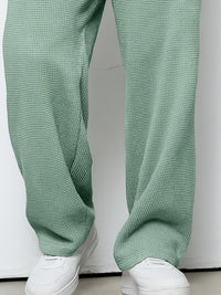 Harlow Waffle Texture Wide Leg Trousers