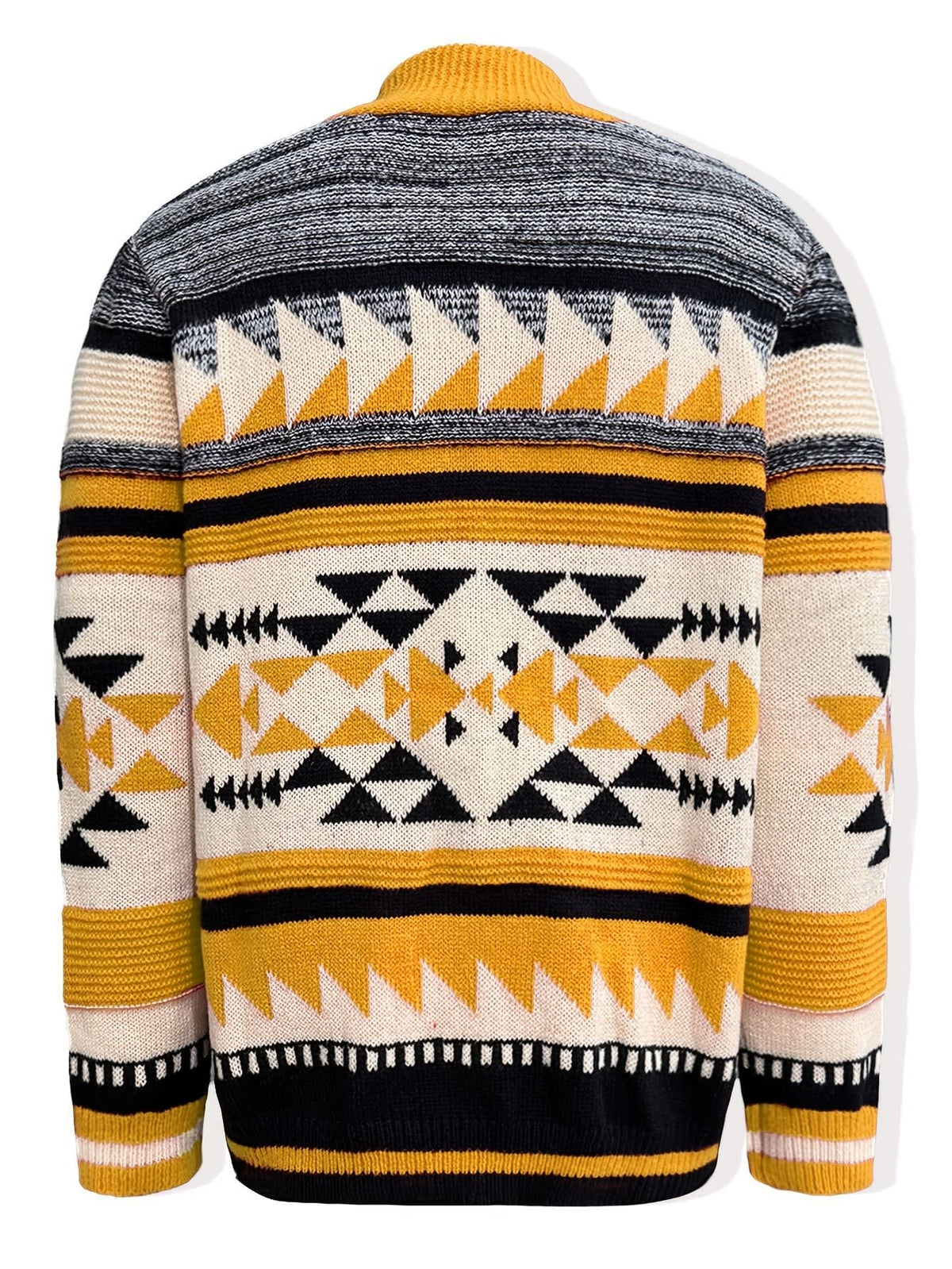 Lyndon Geometric Knit Zip Up Cardigan