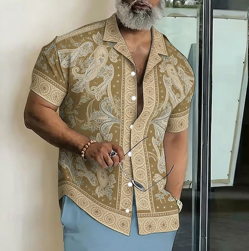 Lorenzo Paisley Print Camp Collar Shirt