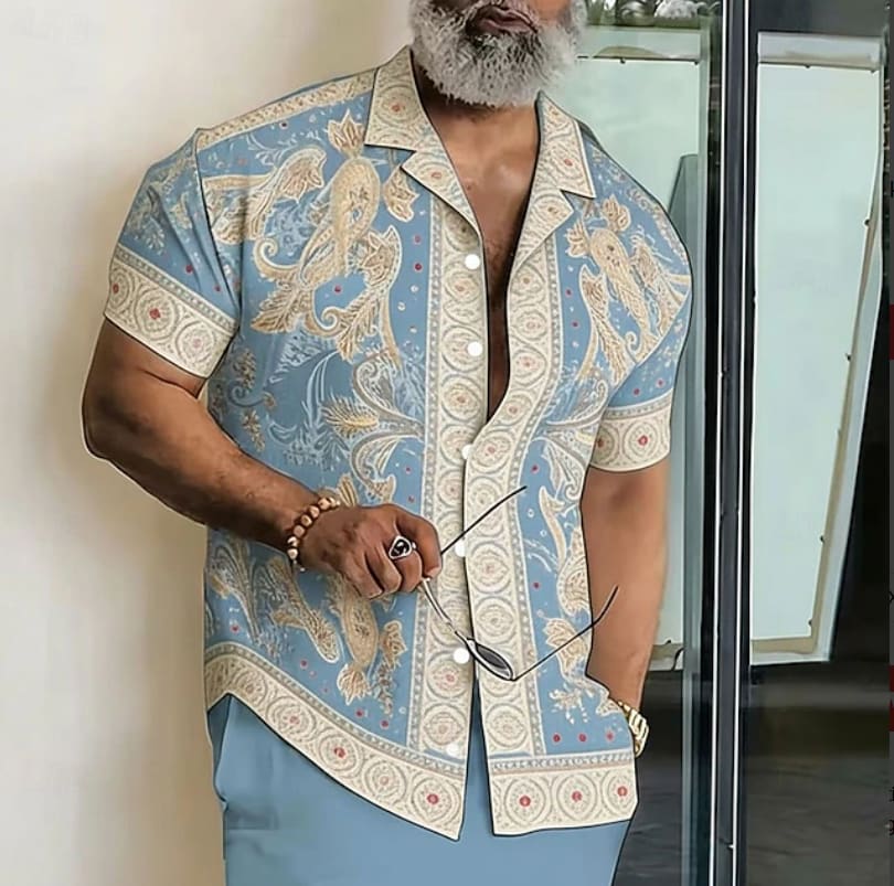 Lorenzo Paisley Print Camp Collar Shirt