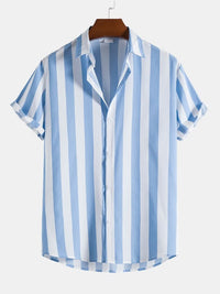 Jaxon Striped Camp Shirt and Swim Shorts Set