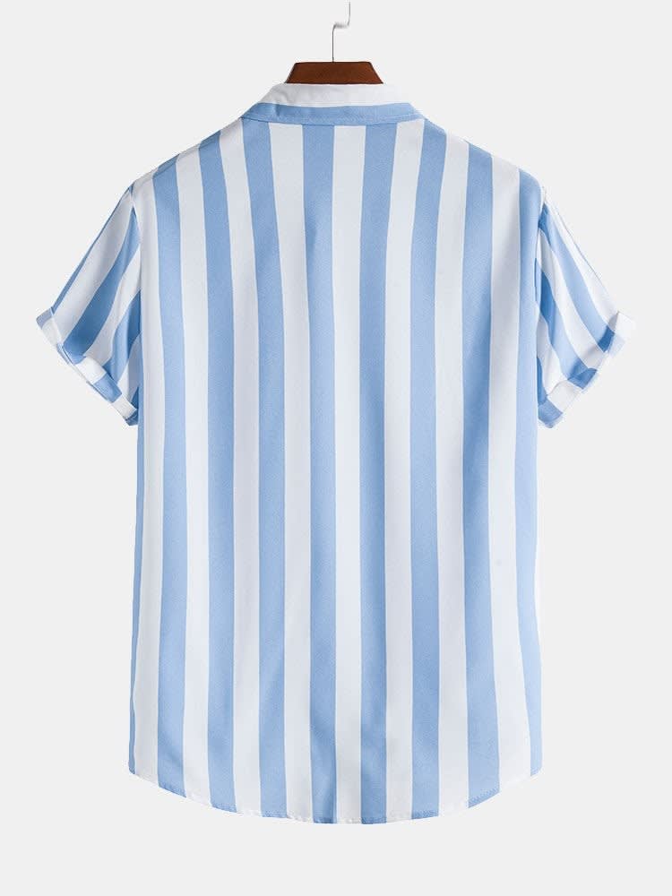 Jaxon Striped Camp Shirt and Swim Shorts Set
