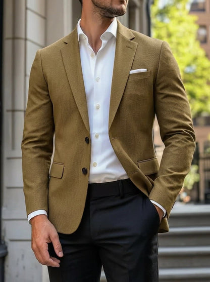 Avery Textured Weave Single Breasted Blazer_1