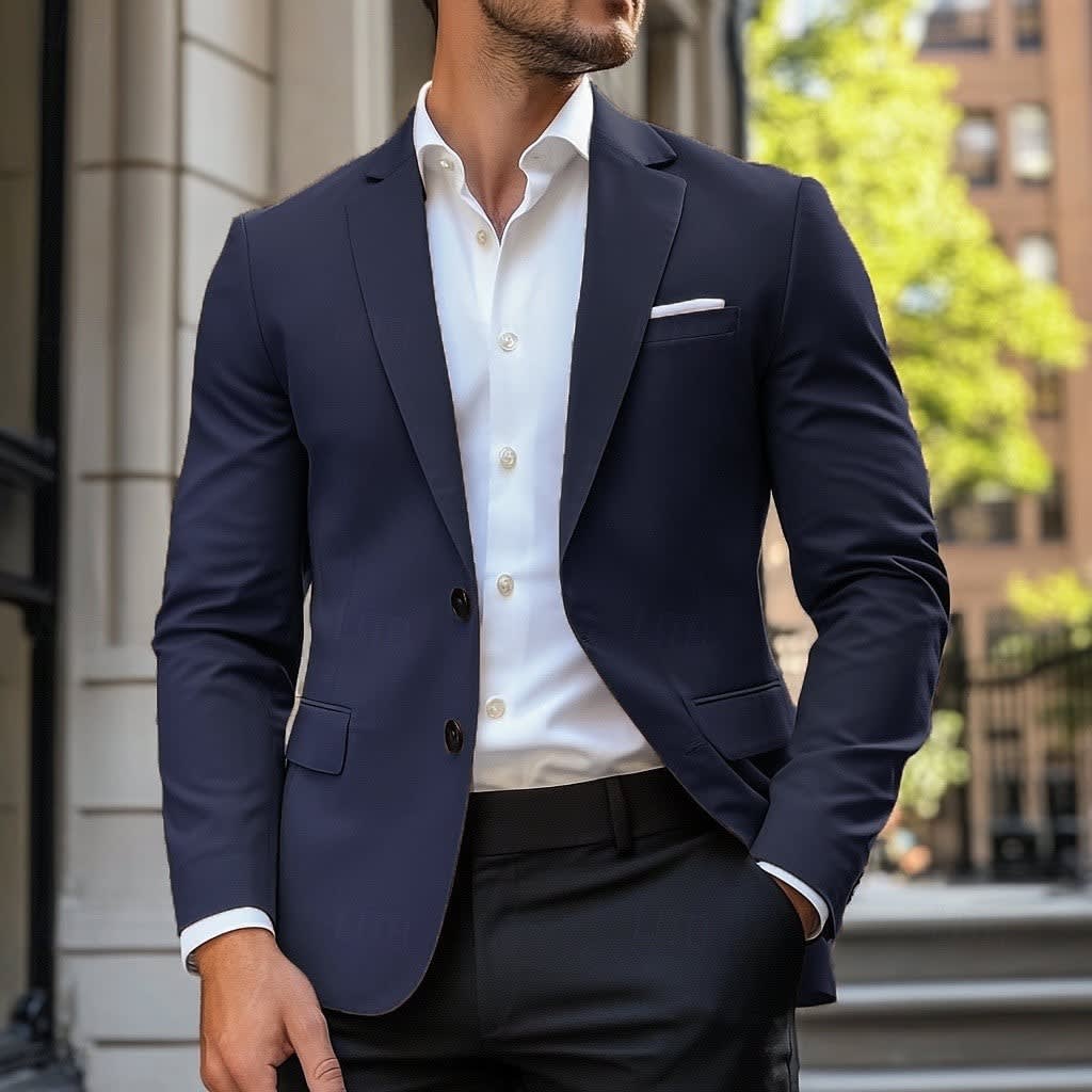 Avery Textured Weave Single Breasted Blazer_2