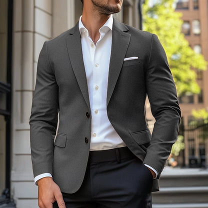 Avery Textured Weave Single Breasted Blazer_4