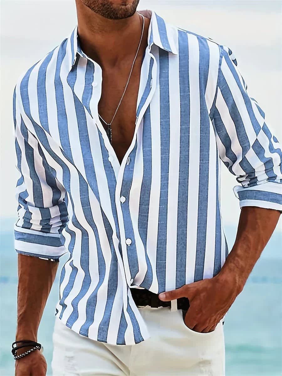 Colton Vertical Stripe Long Sleeve Shirt_1