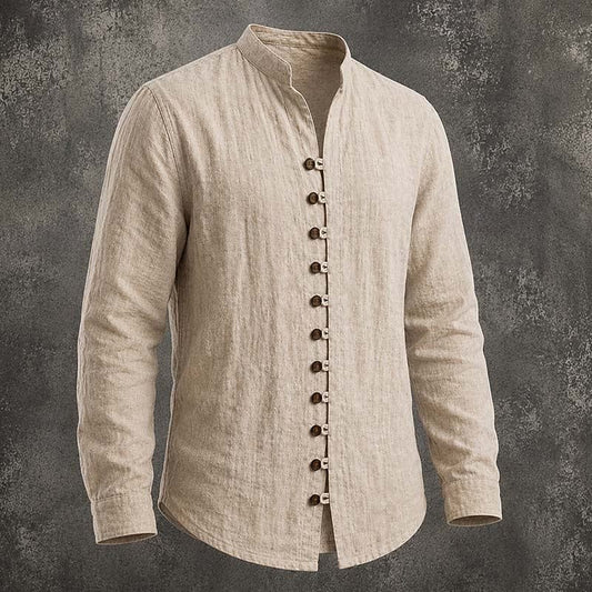 Huxley Band Collar Long Sleeve Shirt_1