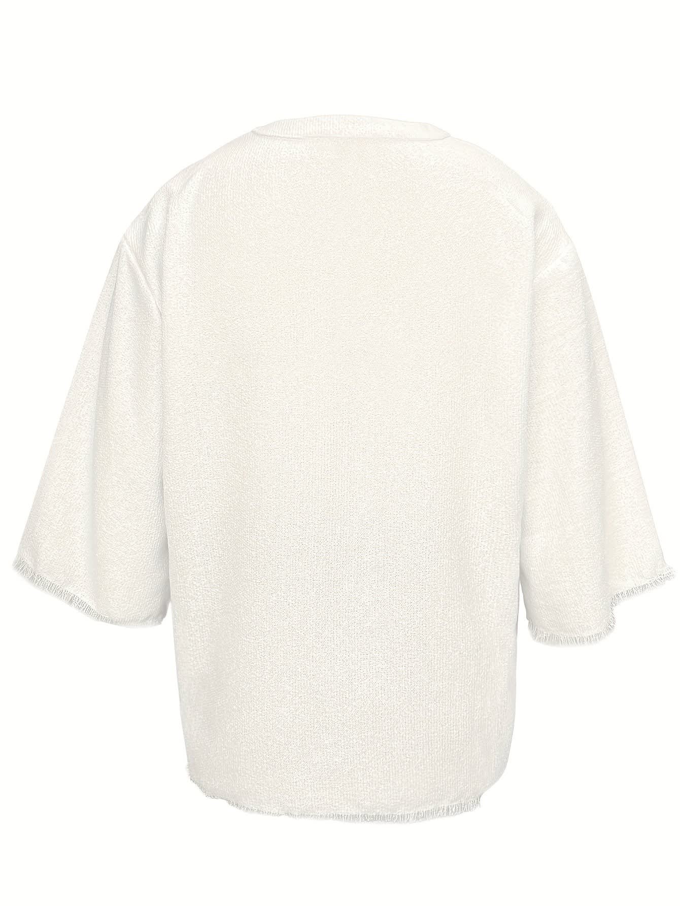 Norris Lace Up V Neck Beach Shirt_9