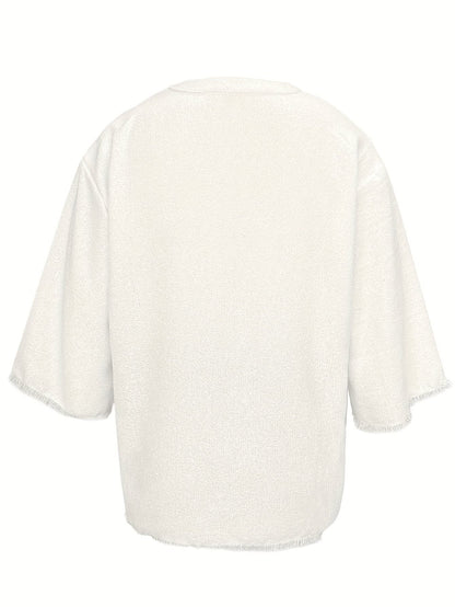 Norris Lace Up V Neck Beach Shirt_9