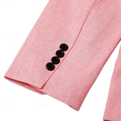 Fleming Pink Single Breasted Blazer_5