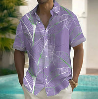 Guy Leaf Print Short Sleeve Shirt