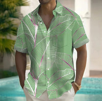 Guy Leaf Print Short Sleeve Shirt