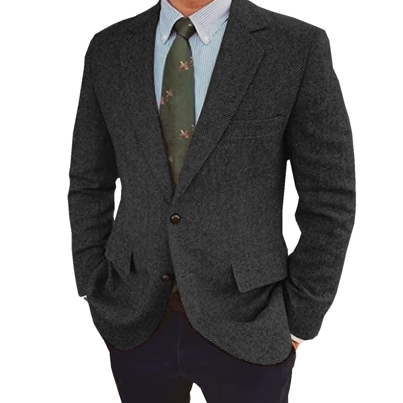 Francis Herringbone Two Button Blazer_3