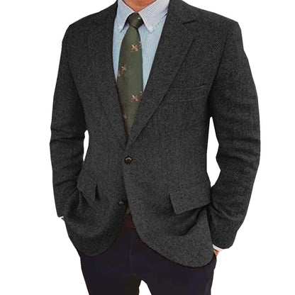 Francis Herringbone Two Button Blazer_3