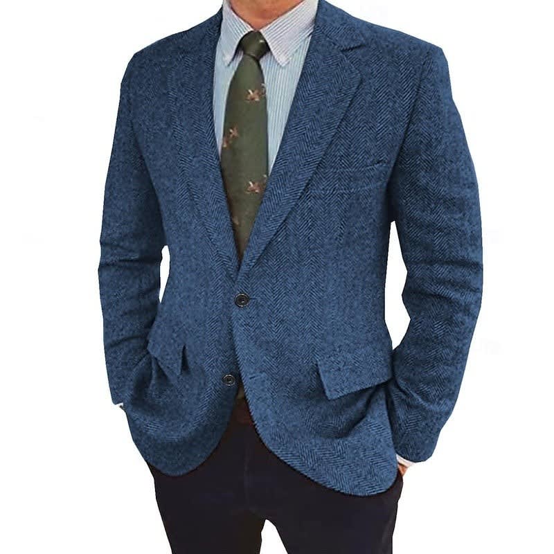 Francis Herringbone Two Button Blazer_4