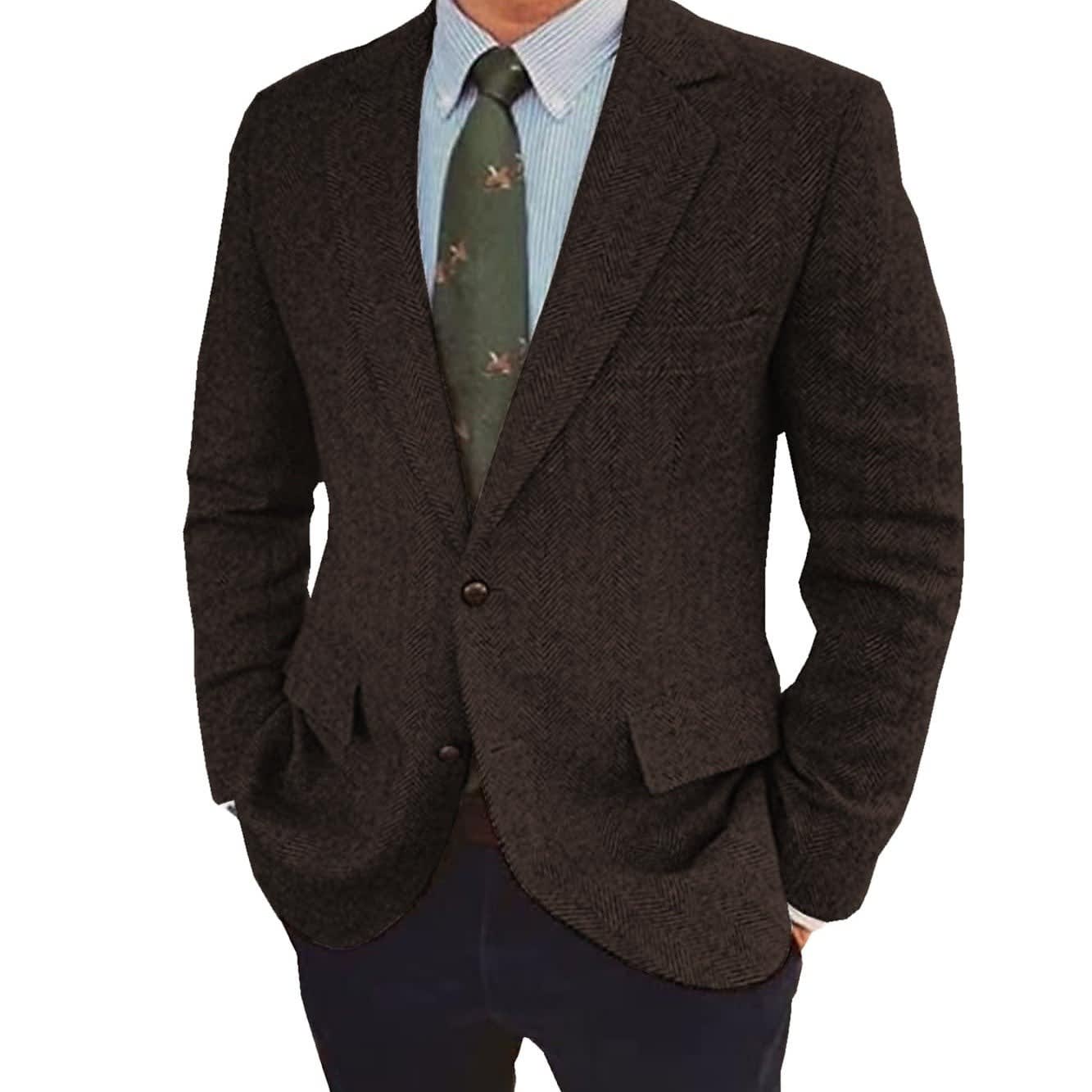 Francis Herringbone Two Button Blazer_6