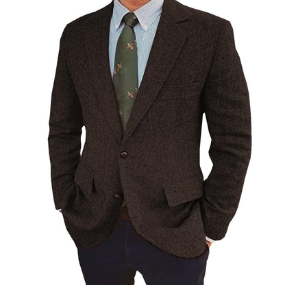 Francis Herringbone Two Button Blazer_6
