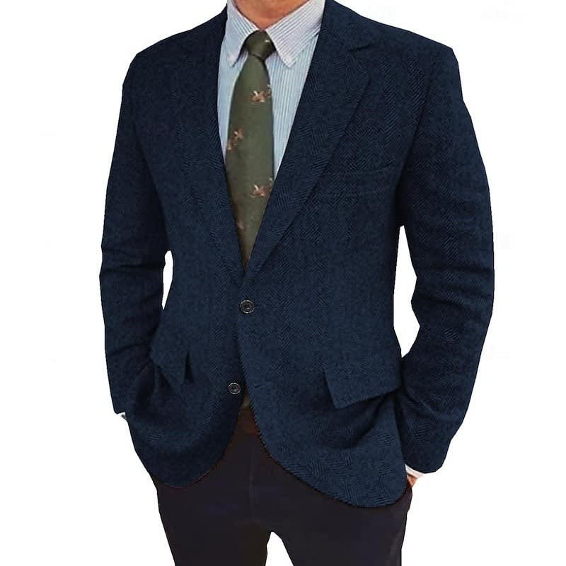 Francis Herringbone Two Button Blazer_7