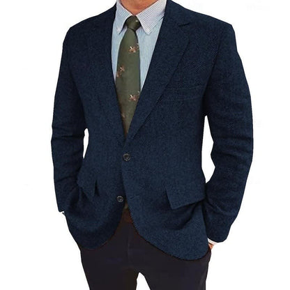 Francis Herringbone Two Button Blazer_7