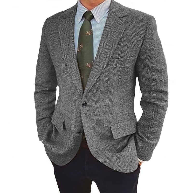 Francis Herringbone Two Button Blazer_8