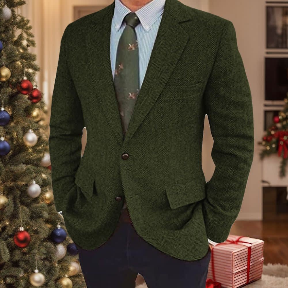 Francis Herringbone Two Button Blazer_9