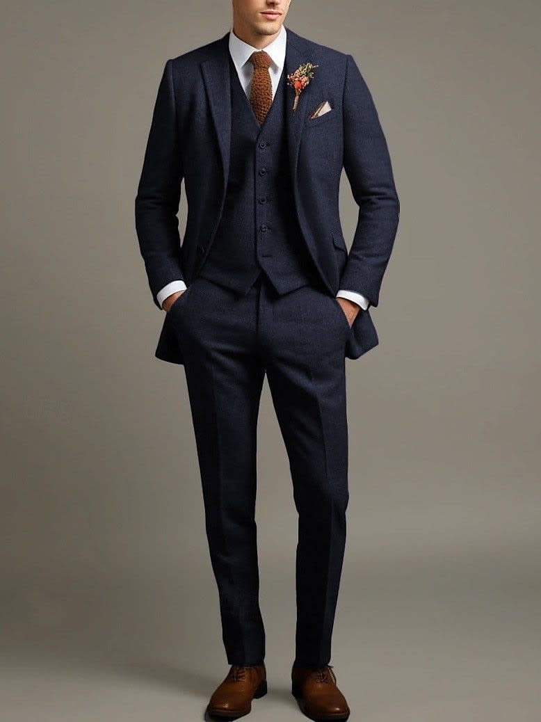 Terrence Flecked Weave Three Piece Suit
