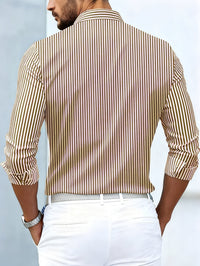 Levon Basket Weave Stripe Long Sleeve Shirt