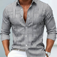 Levon Basket Weave Stripe Long Sleeve Shirt