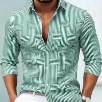Levon Basket Weave Stripe Long Sleeve Shirt