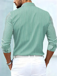 Levon Basket Weave Stripe Long Sleeve Shirt