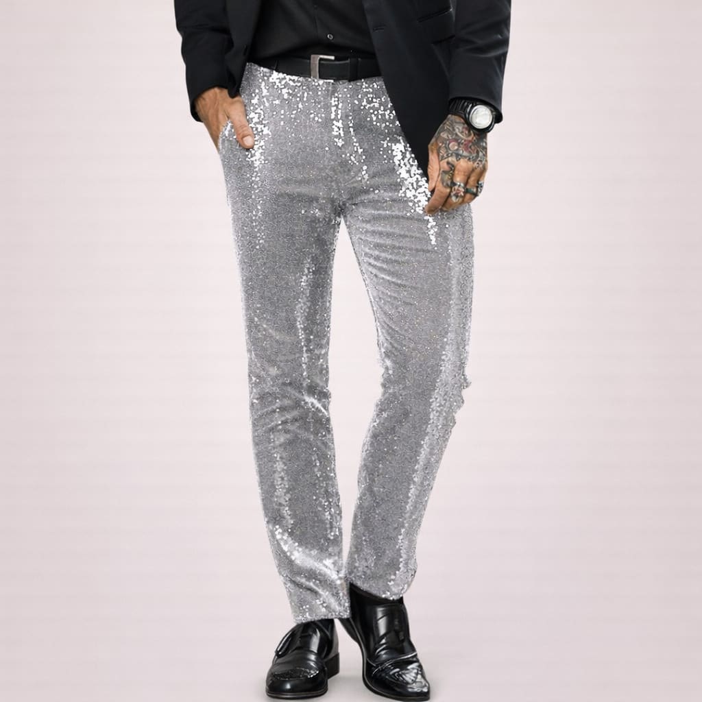 Oswin Sequin Straight Leg Trousers