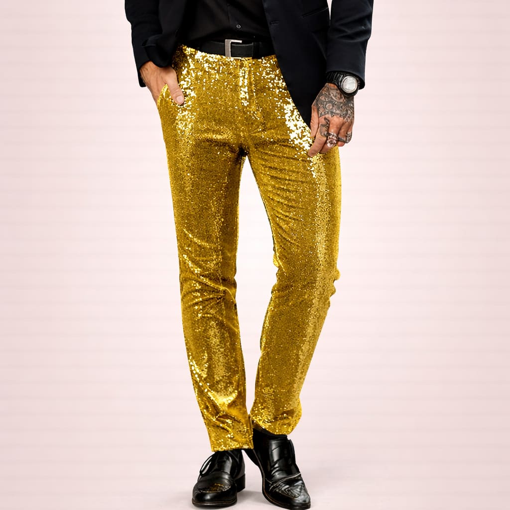 Oswin Sequin Straight Leg Trousers