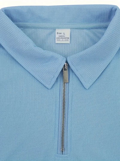 Rex Waffle Texture Zip Polo and Shorts Set_10