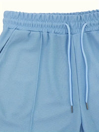 Rex Waffle Texture Zip Polo and Shorts Set