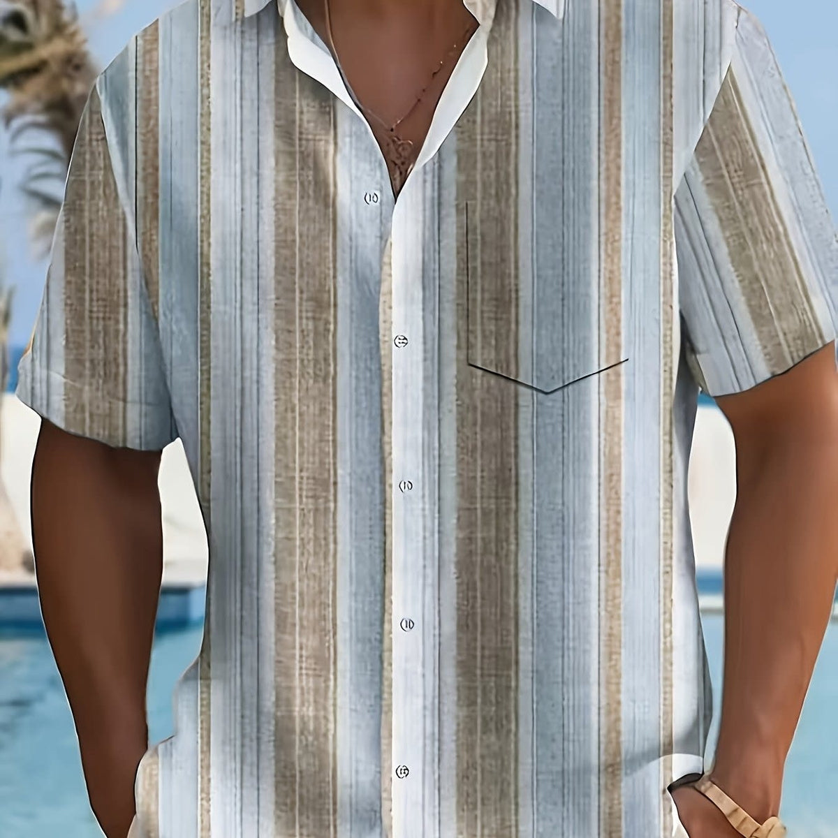 Bruno Vertical Stripe Short Sleeve Shirt