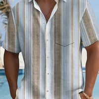 Bruno Vertical Stripe Short Sleeve Shirt