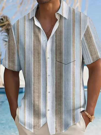 Bruno Vertical Stripe Short Sleeve Shirt_3