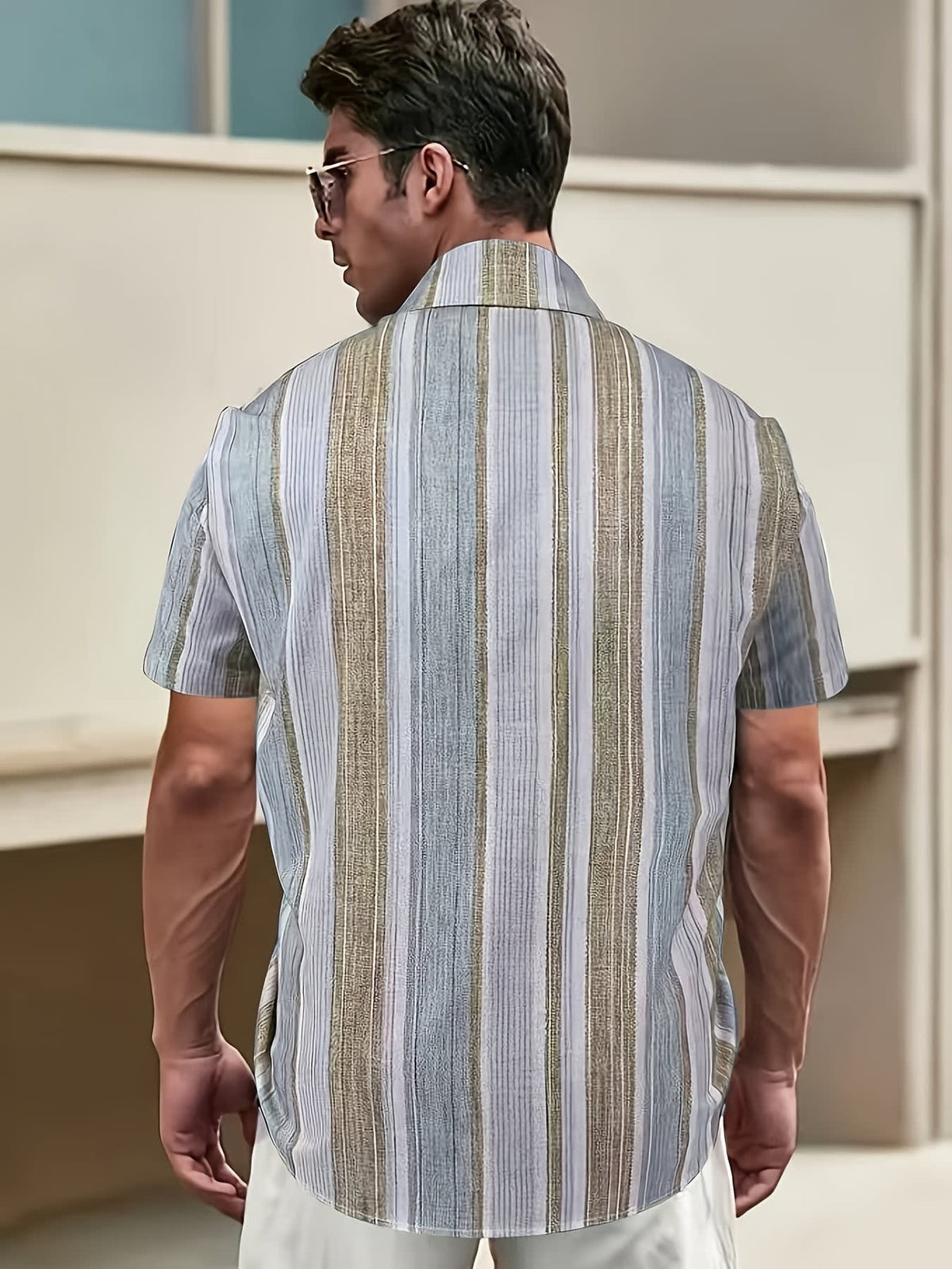 Bruno Vertical Stripe Short Sleeve Shirt