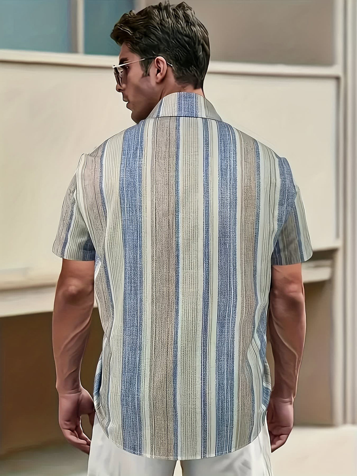 Bruno Vertical Stripe Short Sleeve Shirt