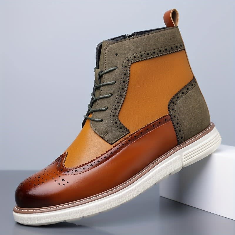 Norbert Wing Tip Brogue Ankle Boots