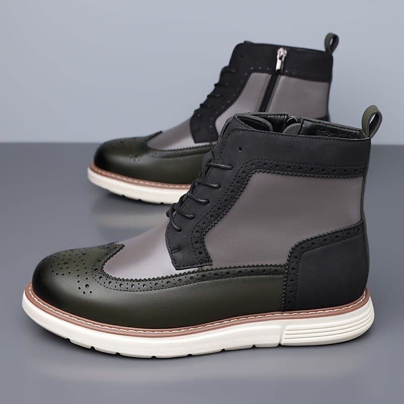 Norbert Wing Tip Brogue Ankle Boots