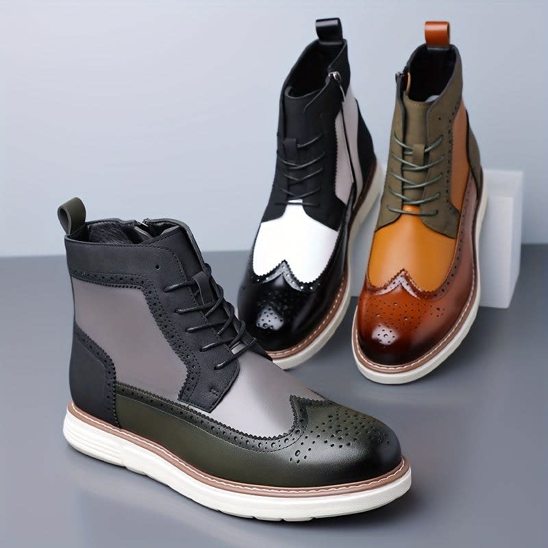 Norbert Wing Tip Brogue Ankle Boots