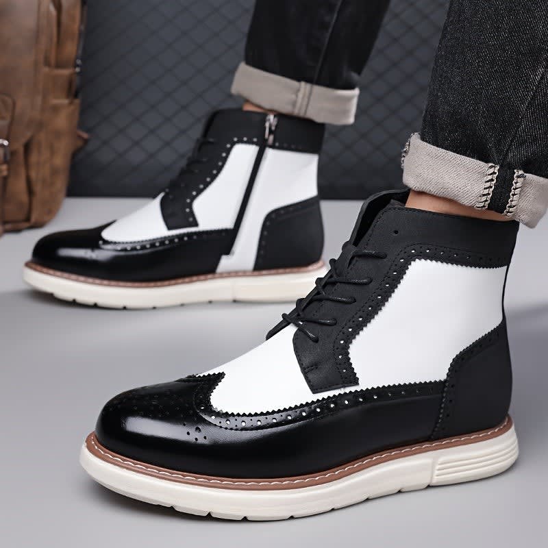 Norbert Wing Tip Brogue Ankle Boots