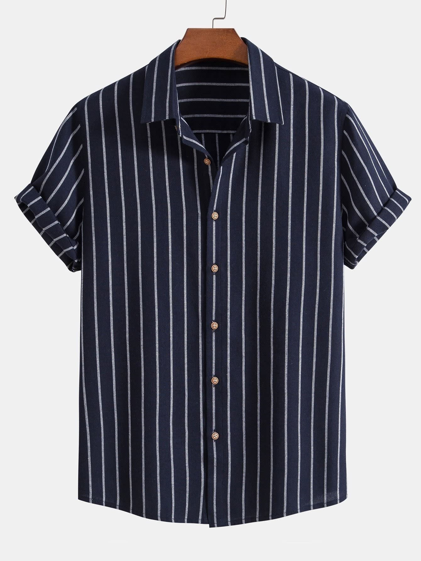 Jasper Striped Camp Collar Shirt and Pant Set_11