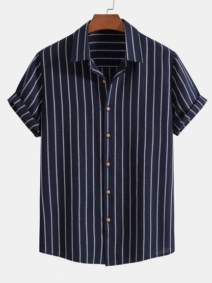 Jasper Striped Camp Collar Shirt and Pant Set_11