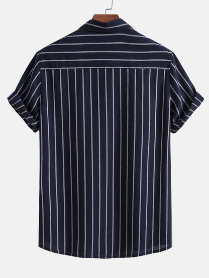 Jasper Striped Camp Collar Shirt and Pant Set_13