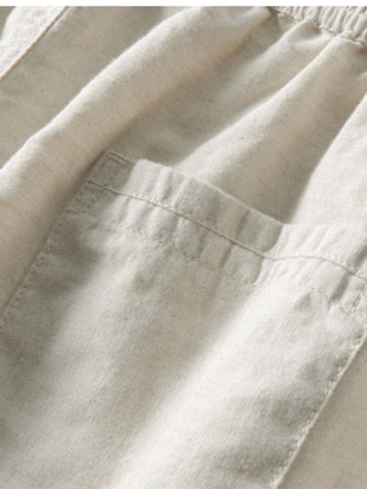 Everett Pinstripe Band Collar Shirt and Pant Set_10